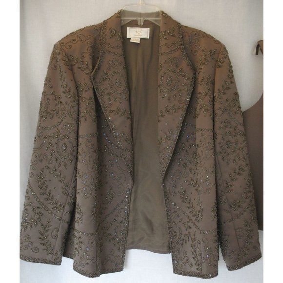 VIE Victoria Royal Beaded Evening Jacket Women's XL - Picture 3 of 5